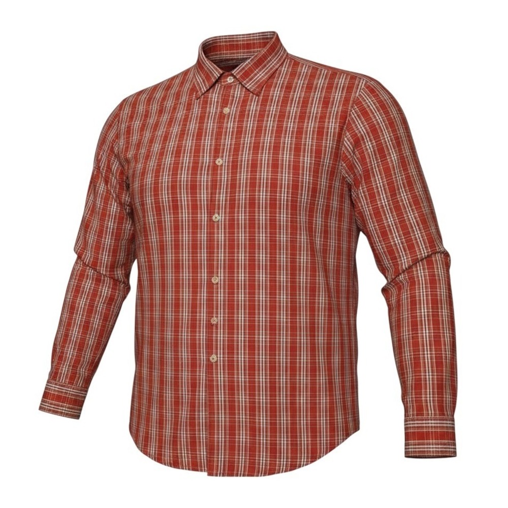 Izod Shirt Men's XL Red Plaid Cotton Long Sleeve